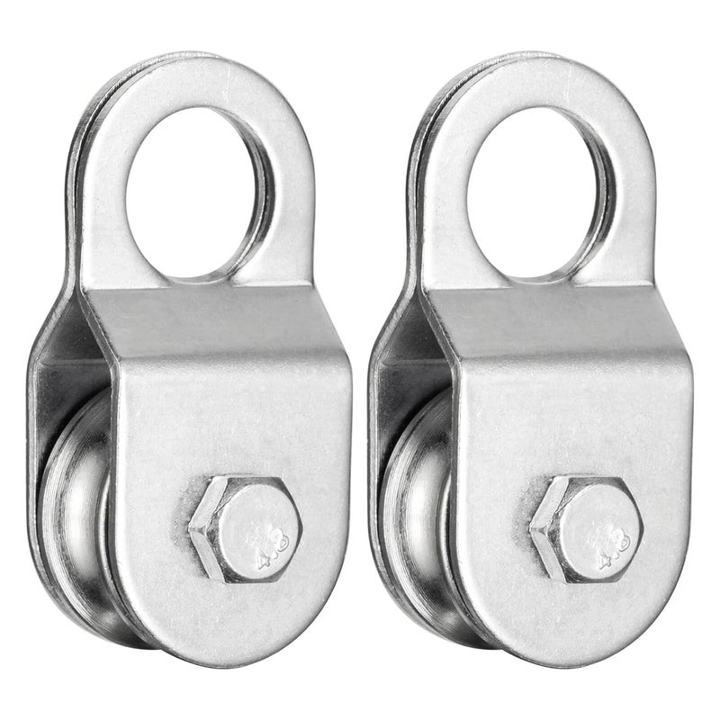 KCNOFNC 32mm Cable Pulley Wheel with Ball Bearing, Smooth No Noise, Small Snatch Block for 6mm/0.23 Inch Wire Rope, 2Pack - Image 1
